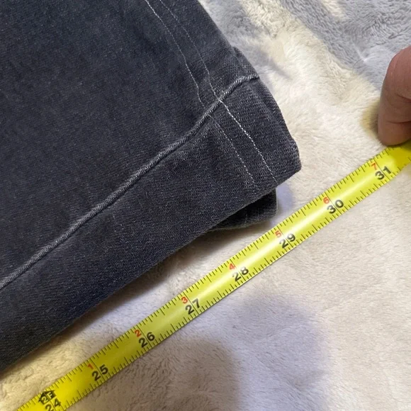 A117. Black high rise Wide Leg Jeans - have been altered size 26 - Picture 13 of 14